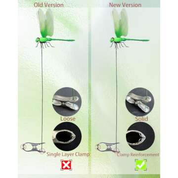 Dragonfly Clip Bug Repe Llent - 3D Dragonfly Clips, 3 Pack-Garden Decor Deer and Horse Fly Deter Ren...