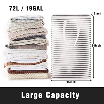 72L Collapsible Laundry Basket with Waterproof Coating