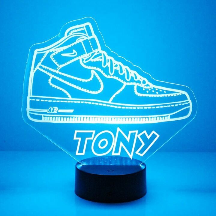 Personalized Sneaker Night Light with Remote Control