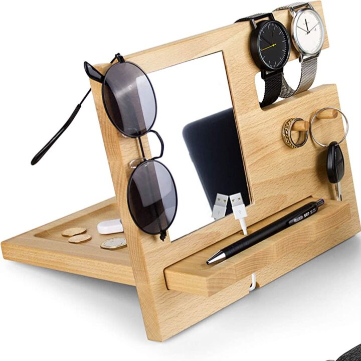 Stylish Wood Phone Dock Station for Convenient Charging