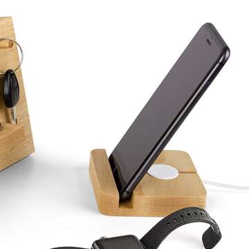 Stylish Wood Phone Dock Station for Convenient Charging