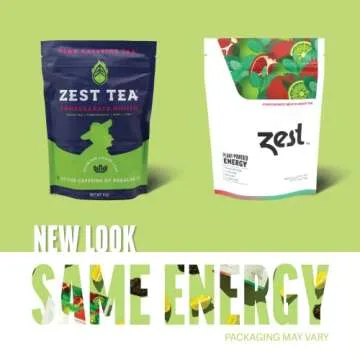 Zest 135mg High Caffeine Energy Loose Leaf Blend - Pomegranate Mojito Green Tea - 4 Oz - All Natural...