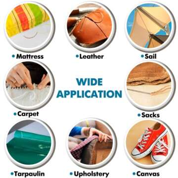 Heavy Duty Hand Sewing Needles Set - 12 Needles for Upholstery, Leather, Carpet Canvas Repair