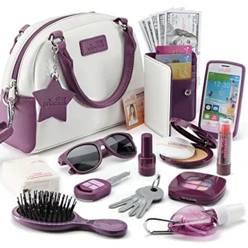 Little Girls Purse Set with Accessories and Pretend Makeup for Toddlers