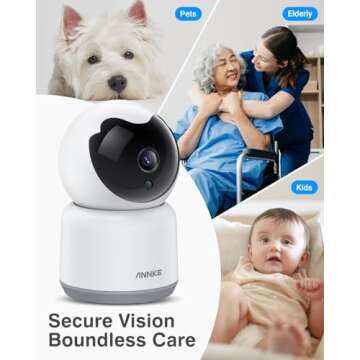 ANNKE Crater 2-2K WiFi Pan Tilt Home Baby/Pet Monitor, Upgraded 3MP Indoor Security Camera, 360-degr...