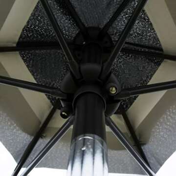 Sunnyglade 7.5' Patio Umbrella Outdoor Table Market Umbrella with Push Button Tilt/Crank, 6 Ribs (Black and White)