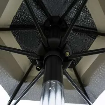 Sunnyglade 7.5' Patio Umbrella Outdoor Table Market Umbrella with Push Button Tilt/Crank, 6 Ribs (Black and White)