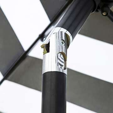 Sunnyglade 7.5' Patio Umbrella Outdoor Table Market Umbrella with Push Button Tilt/Crank, 6 Ribs (Black and White)