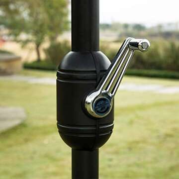 Sunnyglade 7.5' Patio Umbrella Outdoor Table Market Umbrella with Push Button Tilt/Crank, 6 Ribs (Black and White)