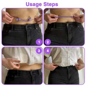 Adjustable Band, Tool for Sweater and Shirt, Belly Leaking Band, The Elastic Band to Change The Style of Your Tops(2PCS, Black and Purple, Size: Medium)