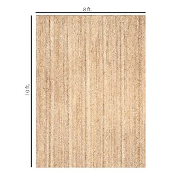 Premium 8x10 Handwoven Jute Area Rug - Eco-Friendly Decor