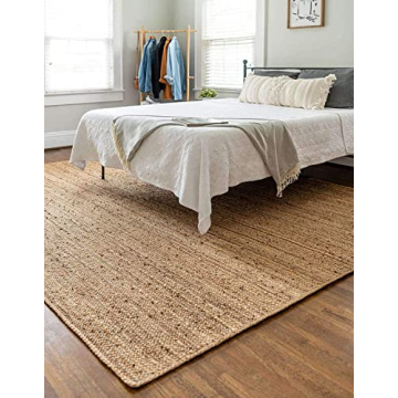 Premium 8x10 Handwoven Jute Area Rug - Eco-Friendly Decor