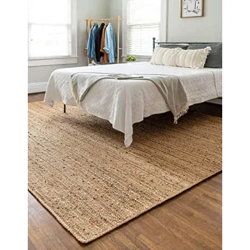 Premium 8x10 Handwoven Jute Area Rug - Eco-Friendly Decor