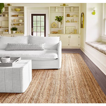 Premium 8x10 Handwoven Jute Area Rug - Eco-Friendly Decor