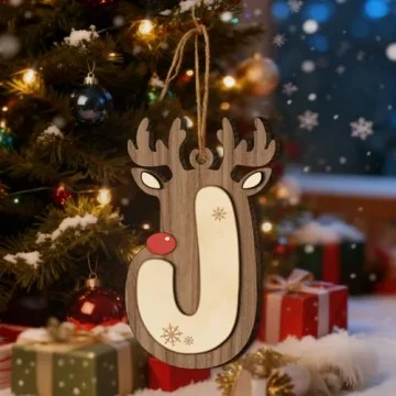 Personalized Christmas Wooden Reindeer Ornaments for Decor