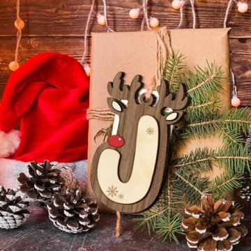 Personalized Christmas Wooden Reindeer Ornaments for Decor