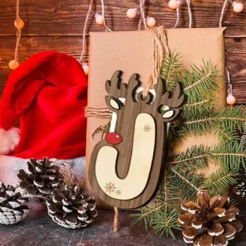Personalized Christmas Wooden Reindeer Ornaments for Decor