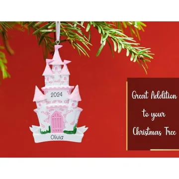Personalized Princess Castle Christmas Ornament 2024