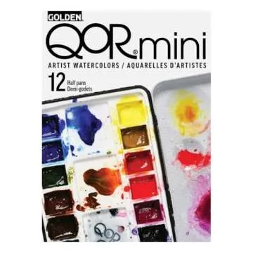 QoR Mini Set by GOLDEN, 12 Half Pan Watercolors, Professional Watercolor Paint Set