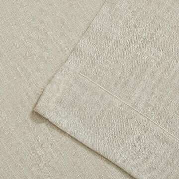 WEST LAKE Bailey Oatmeal Tan Pinch Pleated Semi Sheer Curtain Panels 84 Inches Length with Hooks,Boho Light Filtering Drapes for Bedroom Living Room,Rustic Textured Window Treatment,40" Wx84 Lx2