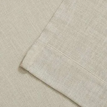WEST LAKE Bailey Oatmeal Tan Pinch Pleated Semi Sheer Curtain Panels 84 Inches Length with Hooks,Boho Light Filtering Drapes for Bedroom Living Room,Rustic Textured Window Treatment,40" Wx84 Lx2