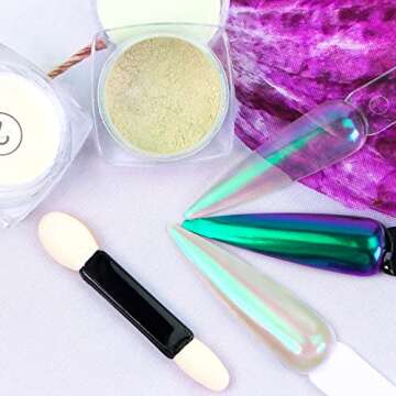 Jukcoi Chrome Nail Powder Set – 8 Color Manicure Pigment