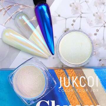 Jukcoi Chrome Nail Powder Set – 8 Color Manicure Pigment