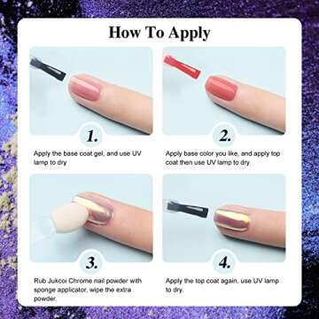 Jukcoi Chrome Nail Powder Set – 8 Color Manicure Pigment