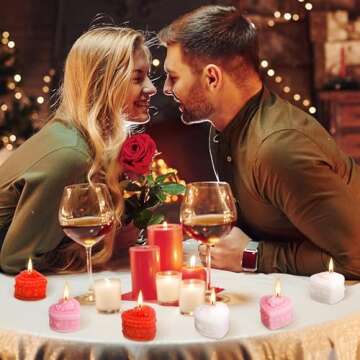 6 Pcs Valentine's Day Heart Candles- Love Heart Shape Scented Candles- Handmade Aromatherapy Candles for Valentine's Day, Wedding, Anniversary, Birthday, Home Decor (Red, White, Pink)