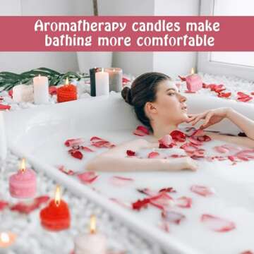 6 Pcs Valentine's Day Heart Candles- Love Heart Shape Scented Candles- Handmade Aromatherapy Candles for Valentine's Day, Wedding, Anniversary, Birthday, Home Decor (Red, White, Pink)