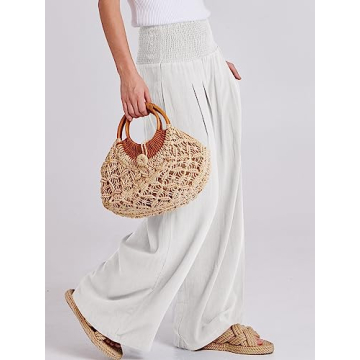 Comfortable ANRABESS Linen Palazzo Pants for Summer Wear