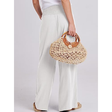 Comfortable ANRABESS Linen Palazzo Pants for Summer Wear