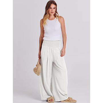 Comfortable ANRABESS Linen Palazzo Pants for Summer Wear
