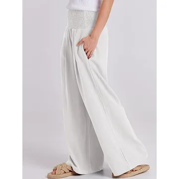 Comfortable ANRABESS Linen Palazzo Pants for Summer Wear