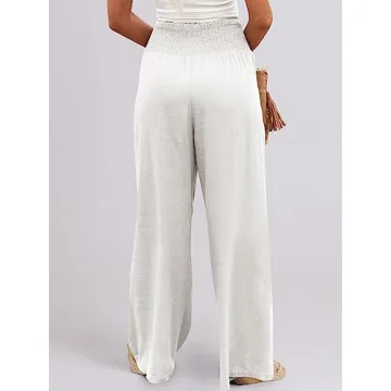 Comfortable ANRABESS Linen Palazzo Pants for Summer Wear