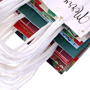Gejoy 12 Pieces Christmas Paper Bags Goody Gifts Bags with Handle for Christmas Holiday Party Favors