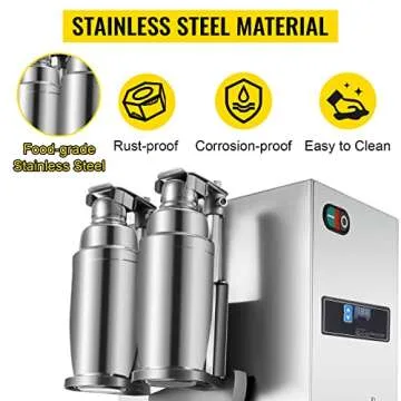 Happybuy Milk Tea Shaker Machine - Double Frame Stainless Steel for Boba Tea