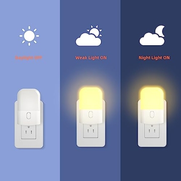 Versatile Night Light with Adjustable Brightness - 4 Pack