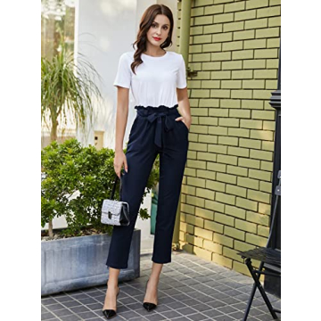 KANCY KOLE Plus Size High Waist Soft Paper Bag Pants