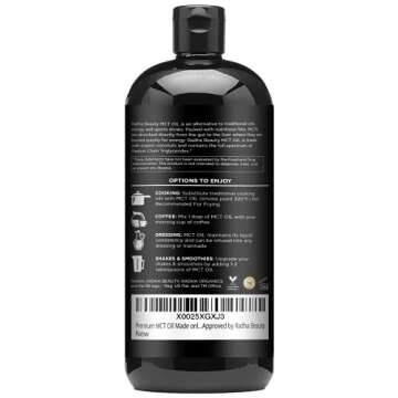 Premium MCT Oil from Non-GMO Coconuts - 31.6oz. Keto, Paleo, Gluten Free and Vegan Approved.