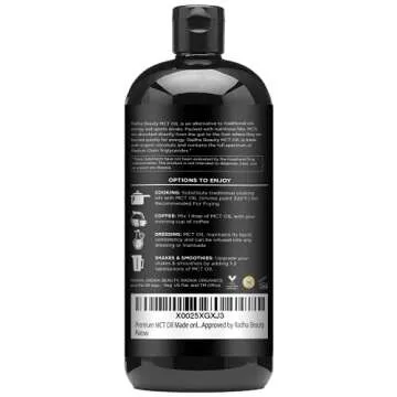 Premium MCT Oil from Non-GMO Coconuts - 31.6oz. Keto, Paleo, Gluten Free and Vegan Approved.