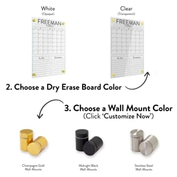 Custom Acrylic Calendar Wall Planner Ships Next Day