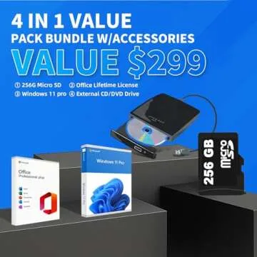 HP 14 Business Student Laptop with Microsoft Office Lifetime License & Free DVD Drive and Intel 4-Co...