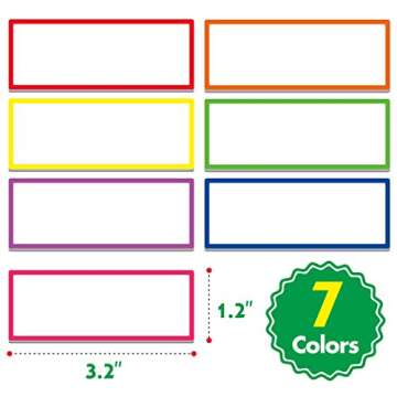 42 PCs Thickened Magnetic Dry Erase Reusable Name Tag Label Plate Neon Sticker in 7 Colors for White...