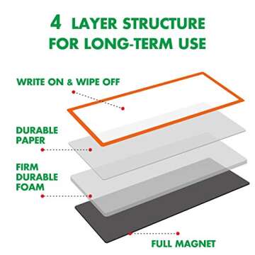 42 PCs Thickened Magnetic Dry Erase Reusable Name Tag Label Plate Neon Sticker in 7 Colors for Whiteboards Locker Fridge School Office Home (3.2" x 1.2" Each)