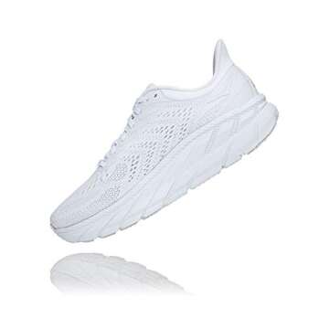 HOKA Mens Clifton 7 Textile Synthetic White White Trainers 11 US