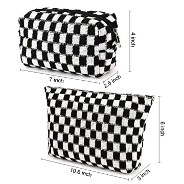 Stylish SOIDRAM 2 Pack Large Capacity Cosmetic Bags for Travel