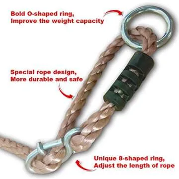 JumpTastic Wood Tree Swing Seat, Hanging Tree Skateboard Swing with Tree Strap and Carabinerfor Kids