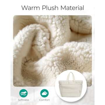 BAGSMART Winter Plush Tote Bag for Women - Cute & Stylish