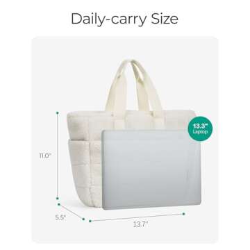 BAGSMART Winter Plush Tote Bag for Women - Cute & Stylish